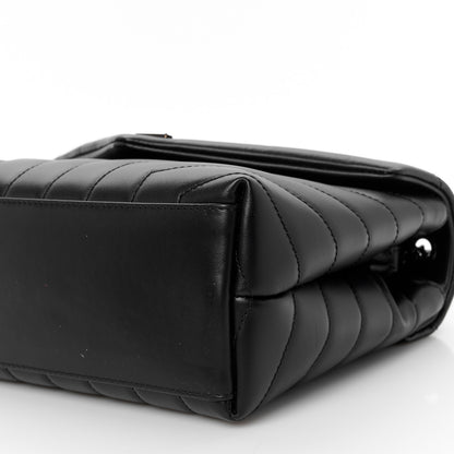 Saint Laurent Calfskin Y Quilted Monogram Monochrome Small Loulou Chain Satchel Black 11 of 12