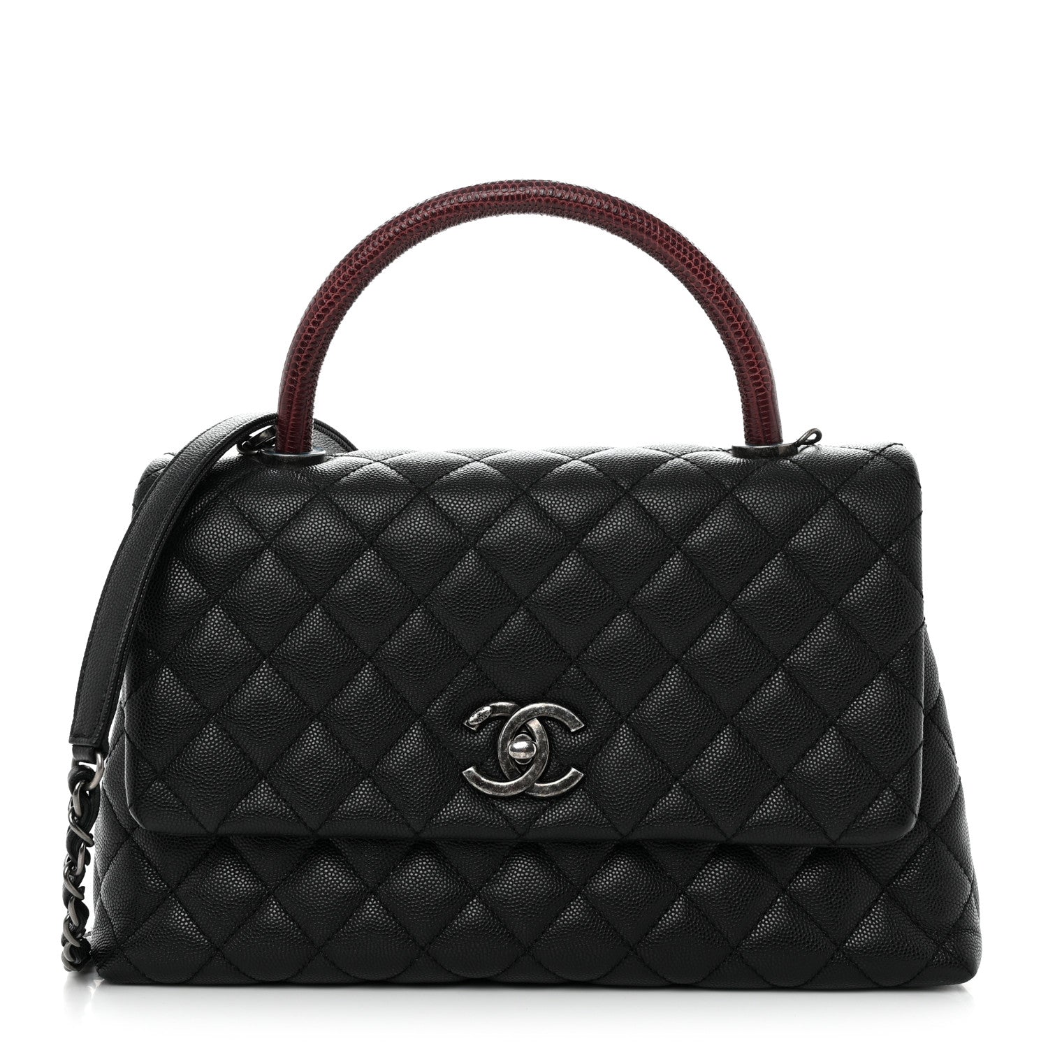 Chanel Caviar Lizard Quilted Small Coco Handle Flap Black 1 of 11