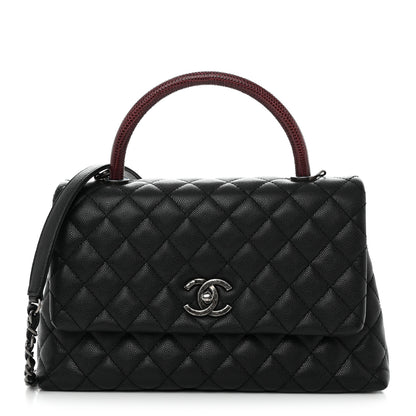 Chanel Caviar Lizard Quilted Small Coco Handle Flap Black 1 of 11