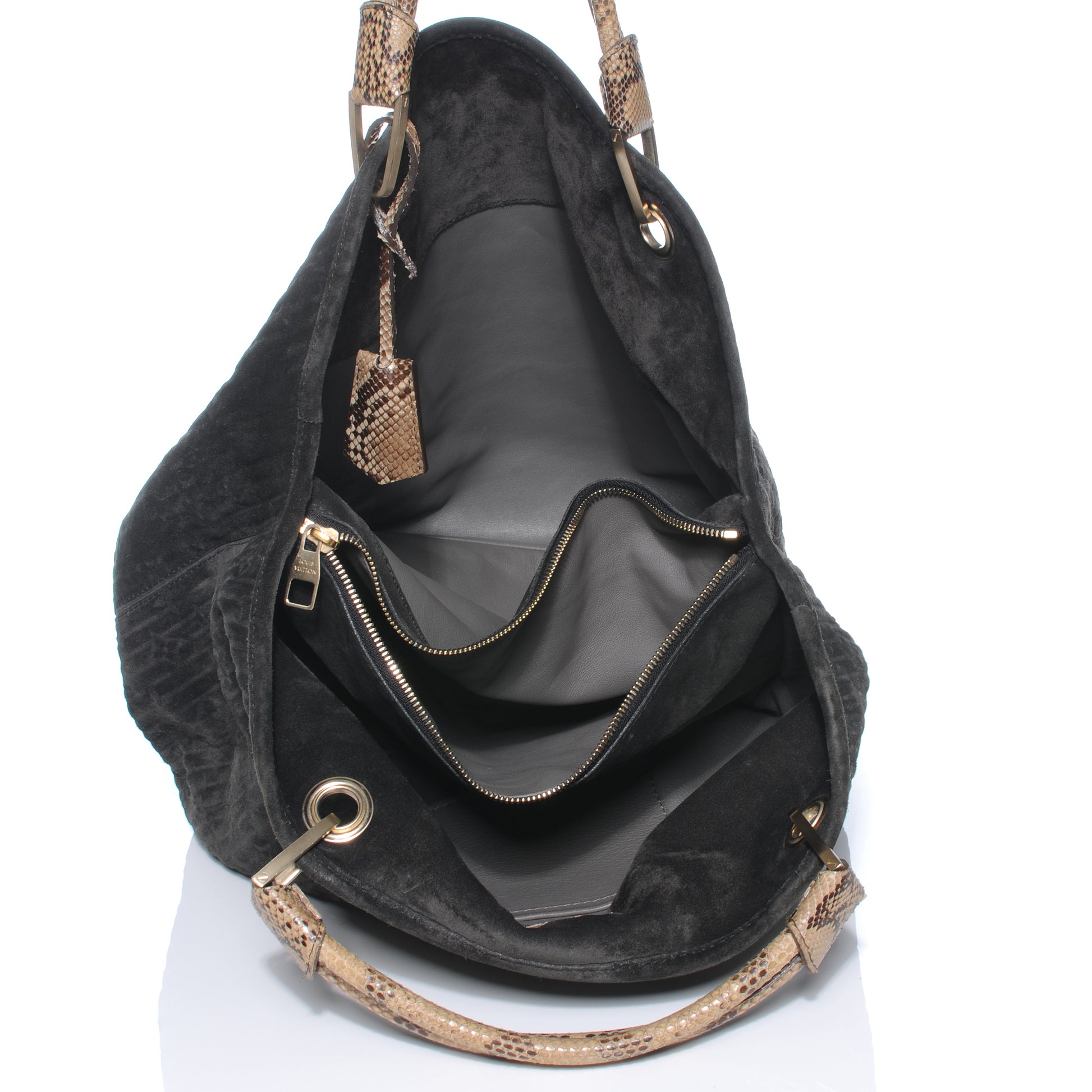 Louis Vuitton Suede Python Monogram Whisper GM Khol 7 of 7