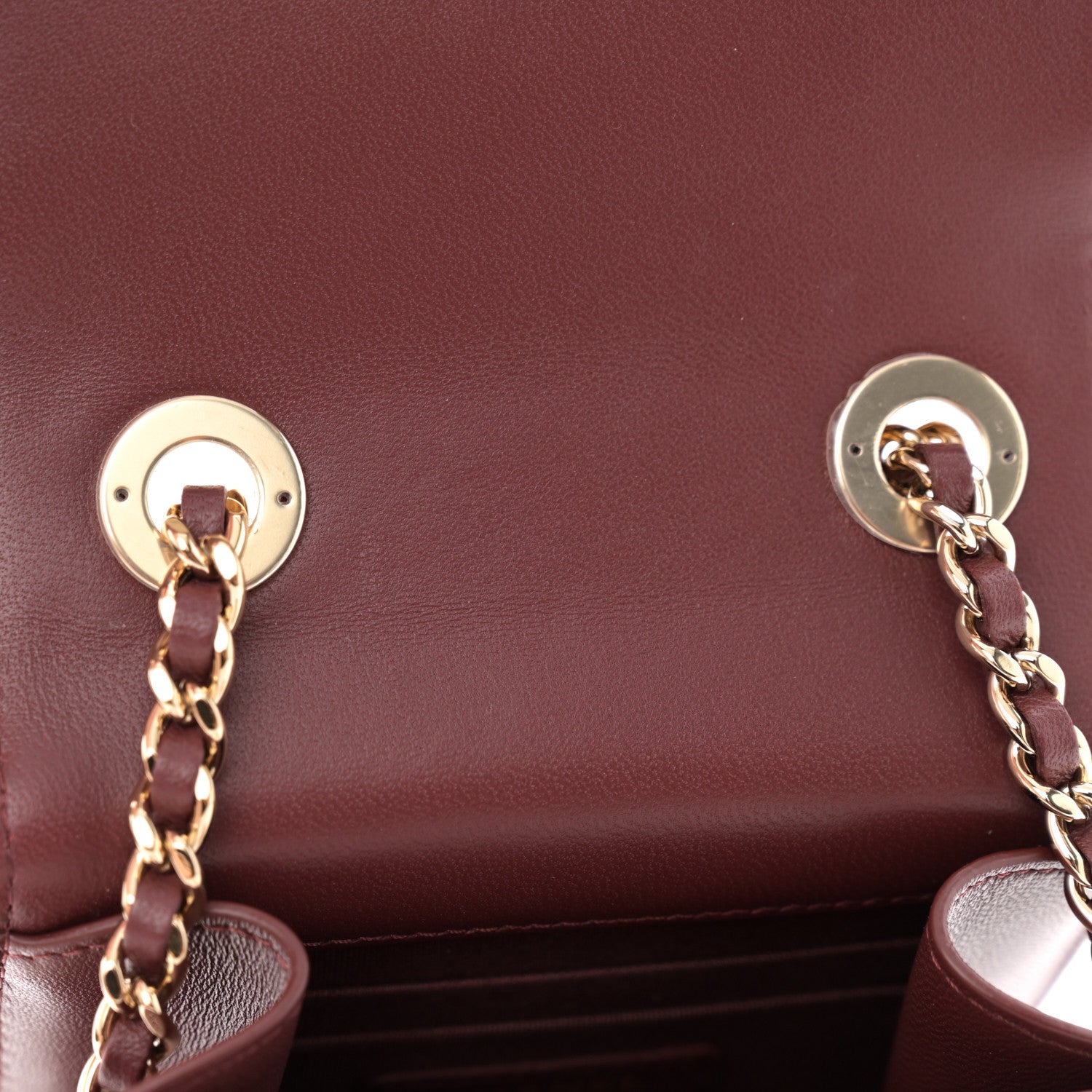 Chanel Lambskin Quilted Mini Trendy CC Clutch With Chain Burgundy 11 of 12