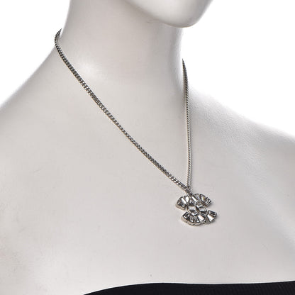 Chanel Baguette Crystal CC Necklace Silver 2 of 6
