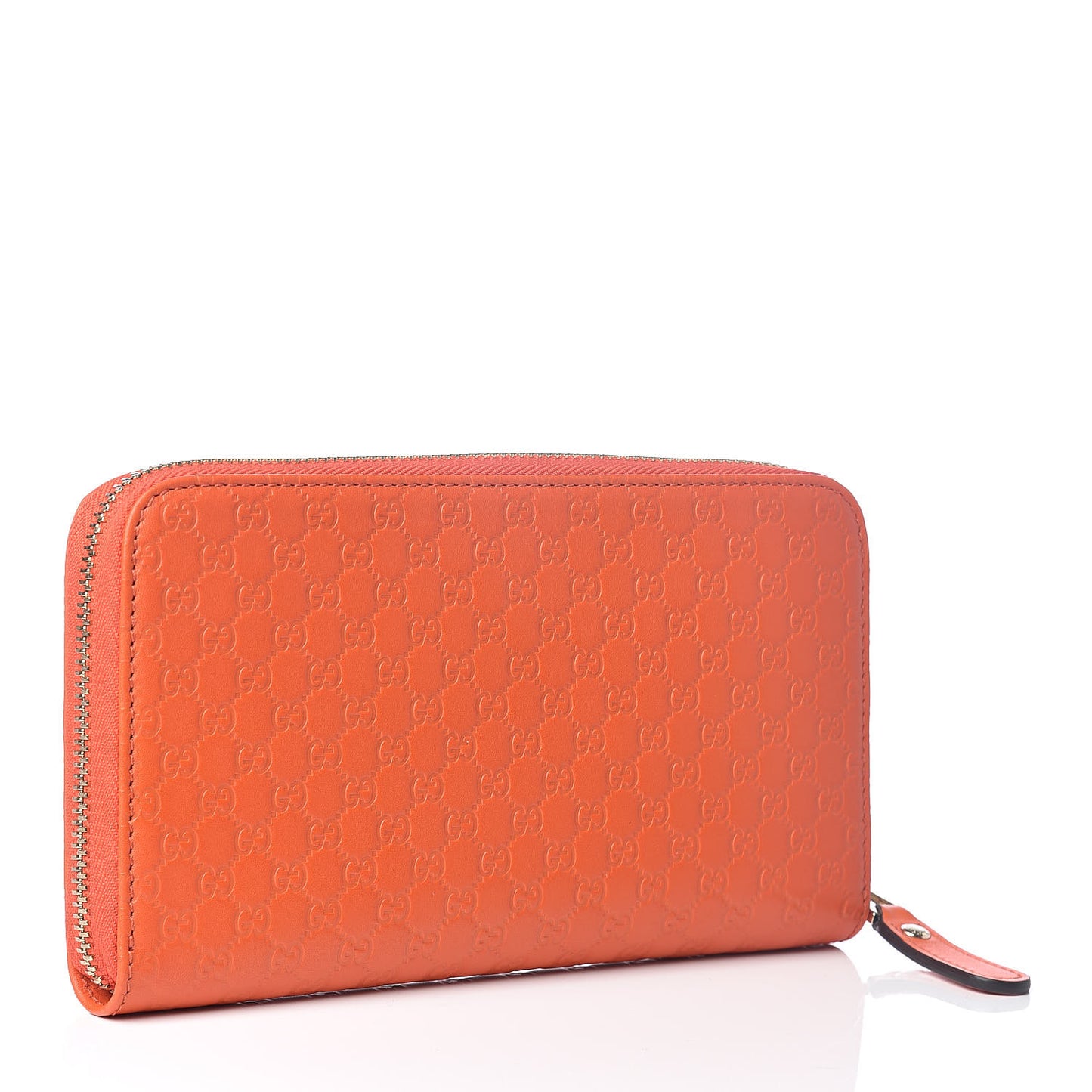 Microguccissima Zip Around Wallet Sun Orange