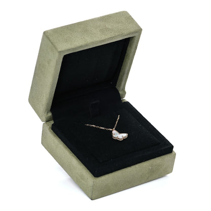 Van Cleef & Arpels 18K Yellow Gold Mother of Pearl Sweet Alhambra Butterfly Pendant Necklace 7 of 8