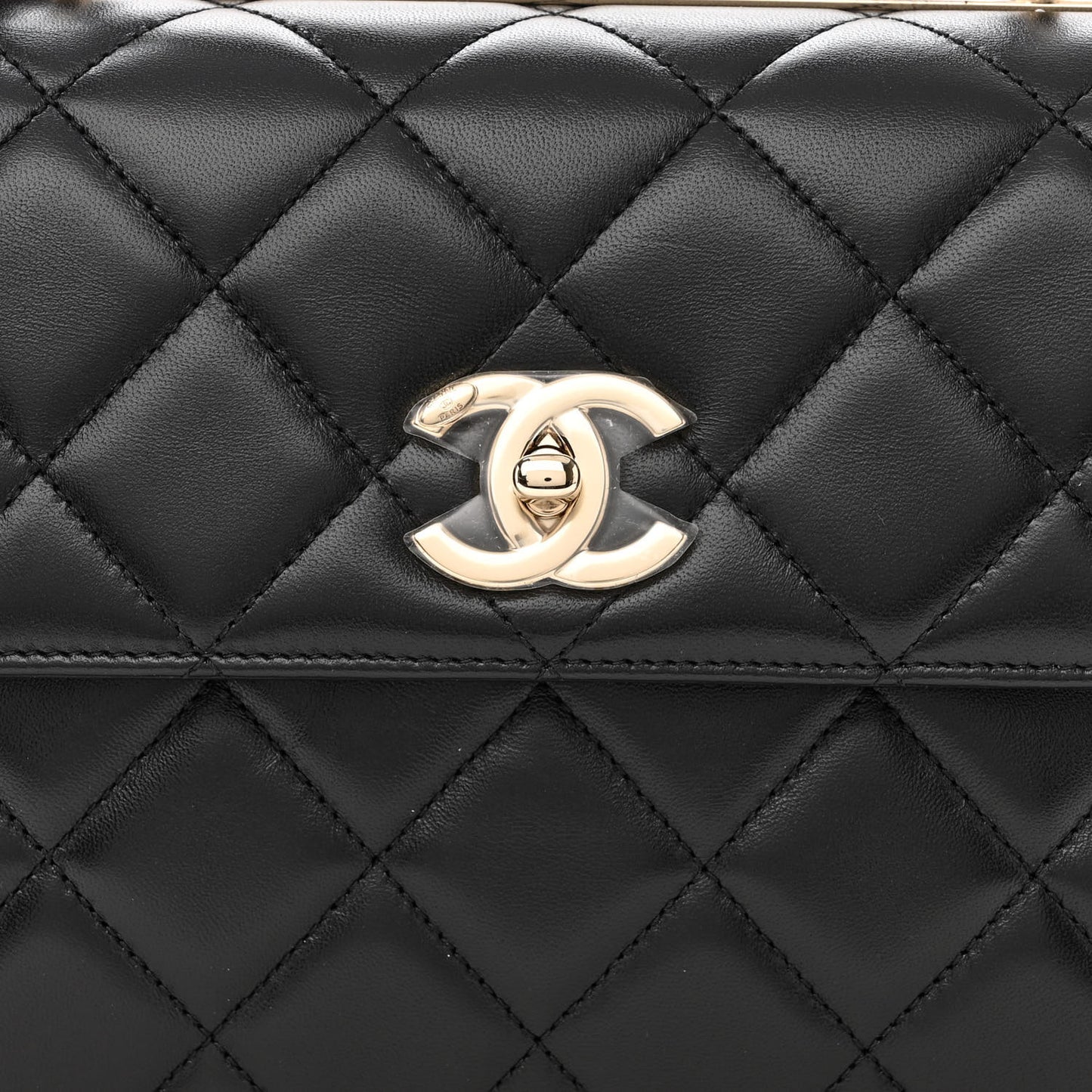 Lambskin Quilted Small Trendy CC Dual Handle Flap Bag Black