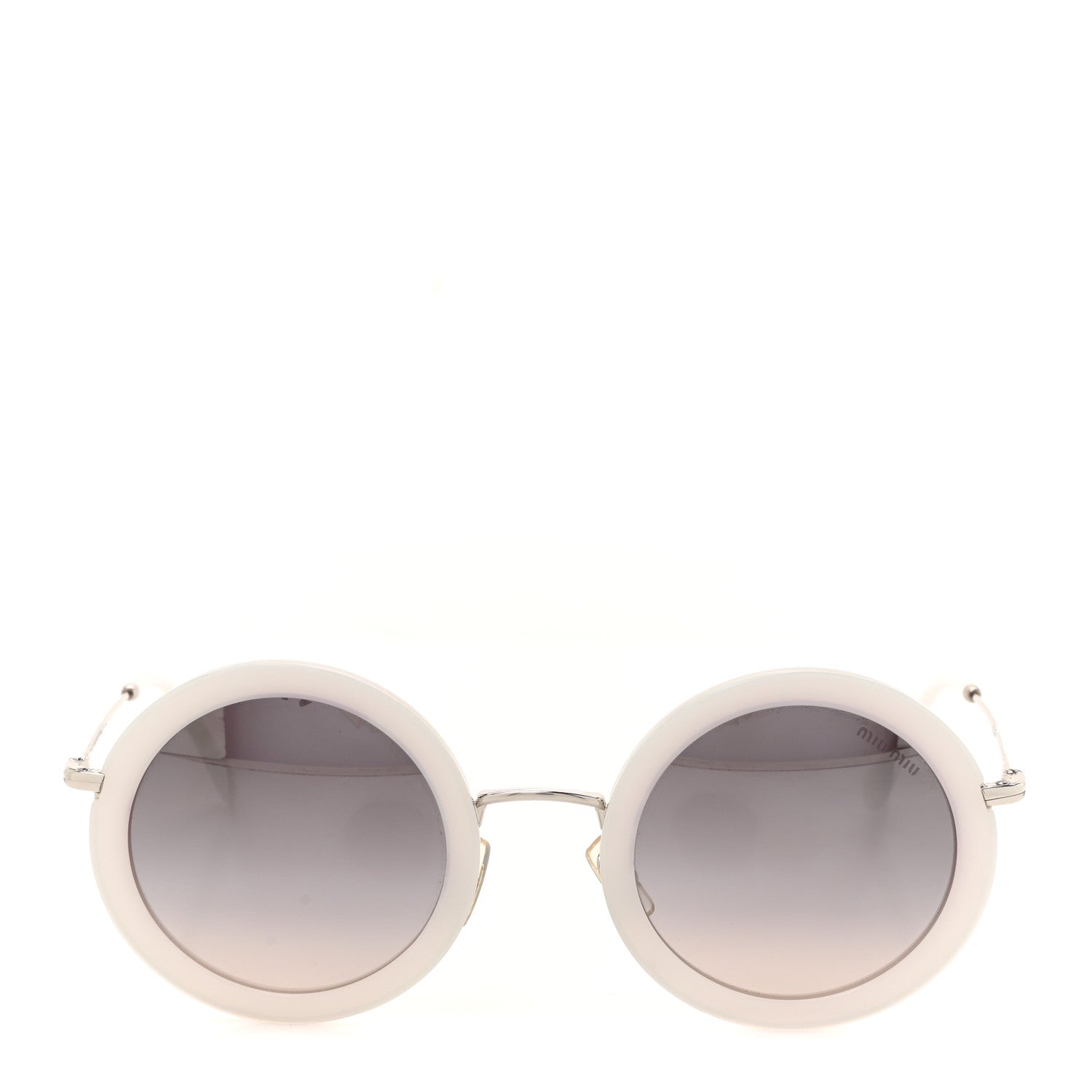Miu Miu Metal Round Sunglasses SMU59U White 3 of 8