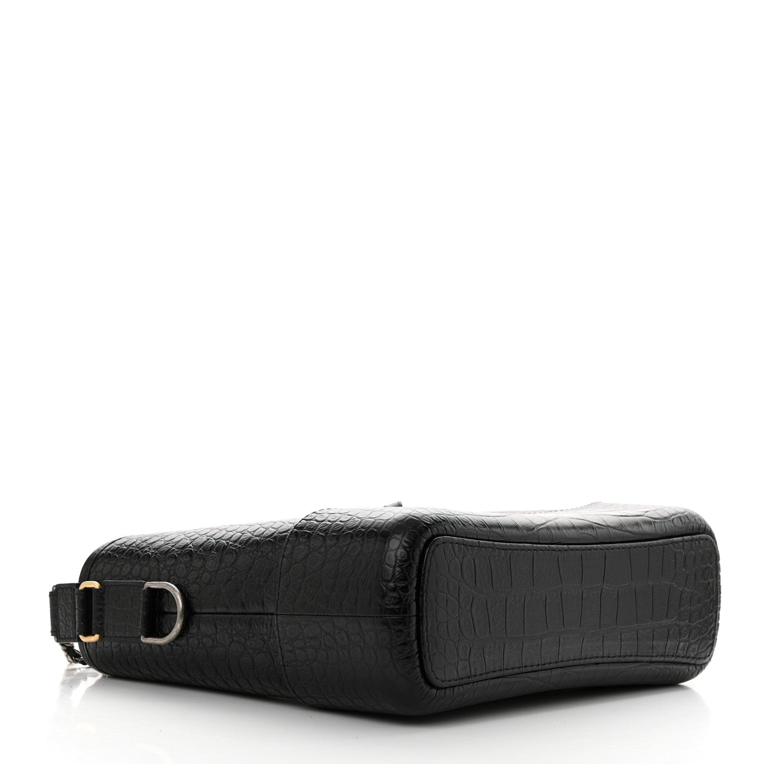 Chanel Crocodile Embossed Calfskin Medium Gabrielle Cocodile Hobo Black 4 of 11