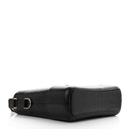 Chanel Crocodile Embossed Calfskin Medium Gabrielle Cocodile Hobo Black 4 of 11