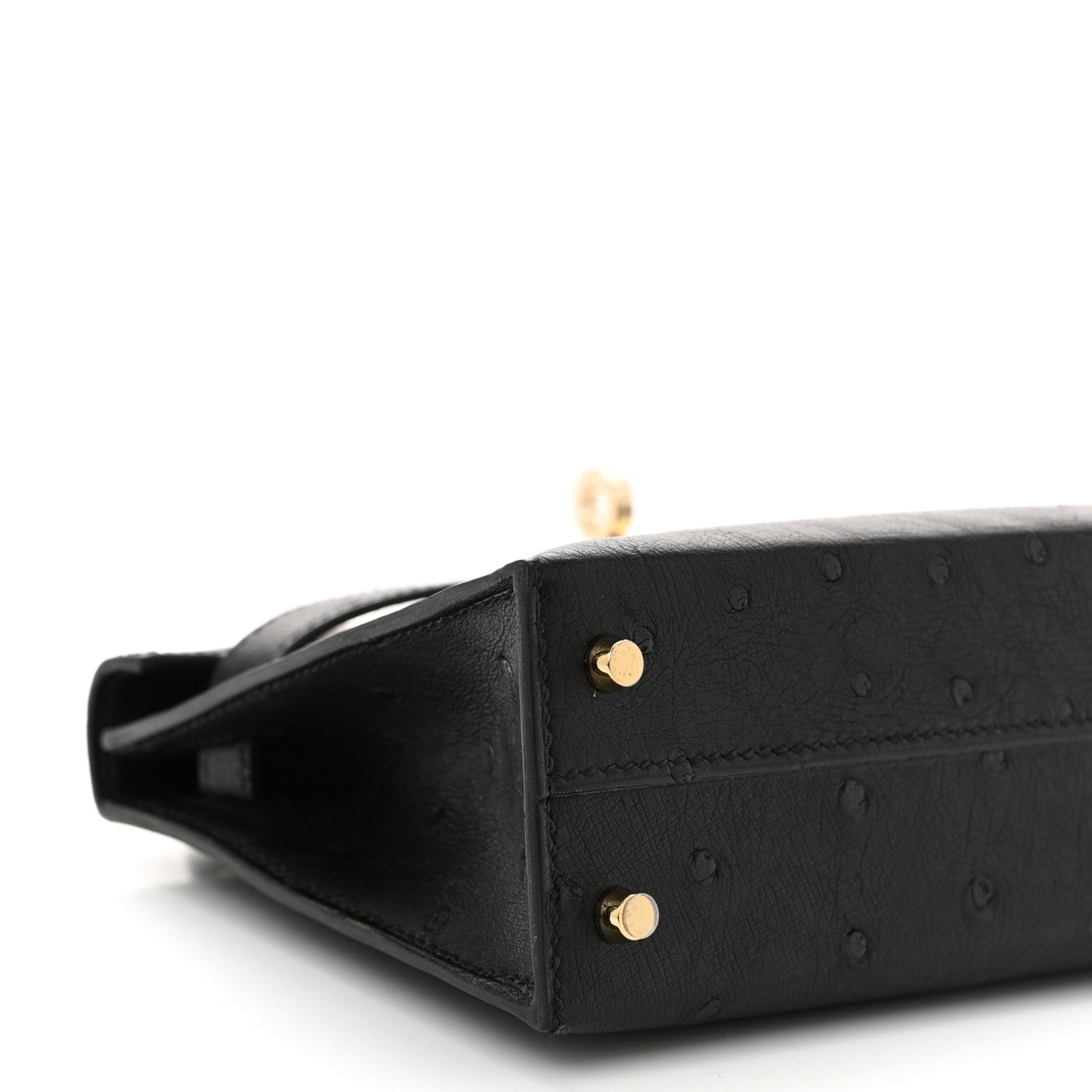 Hermes Ostrich Kelly Sellier Mini 20 Black 9 of 11