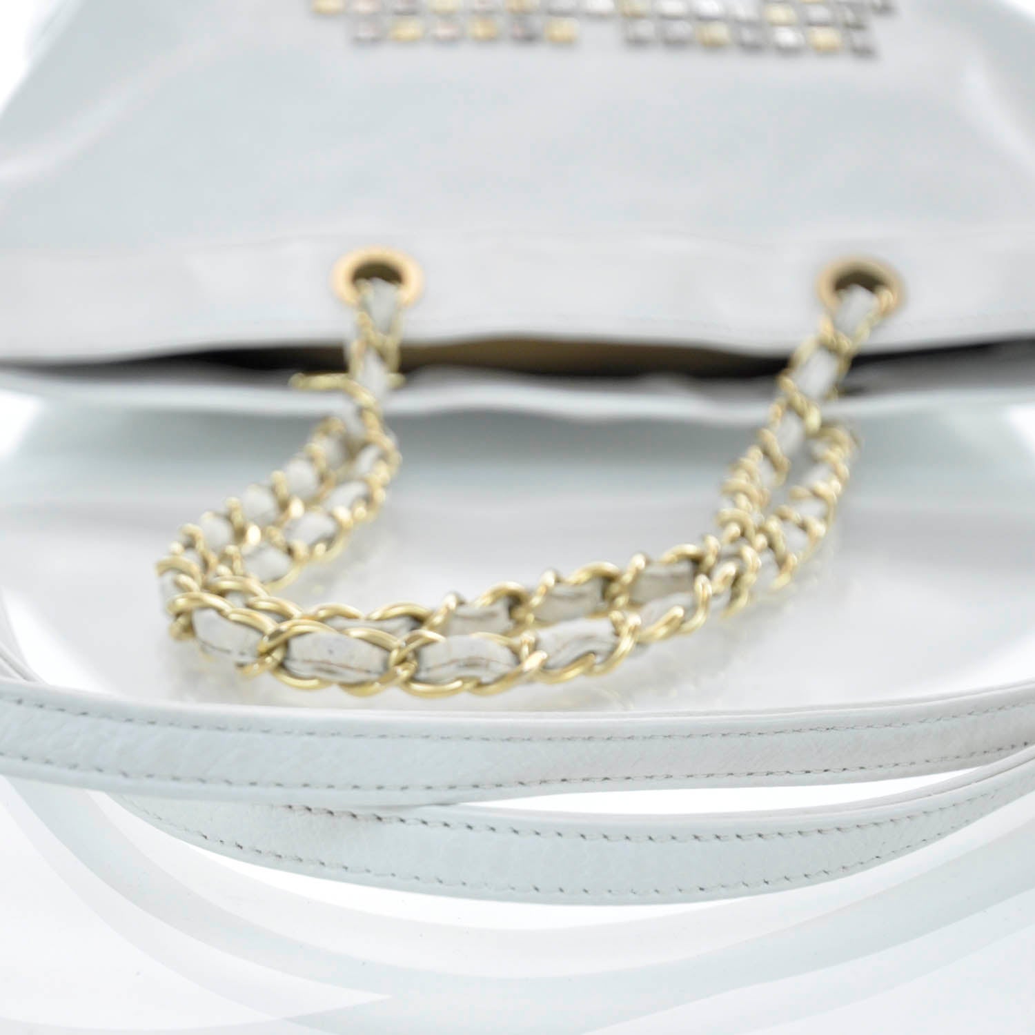 Chanel Leather Metal Mosaic Shoulder Bag White 6 of 9