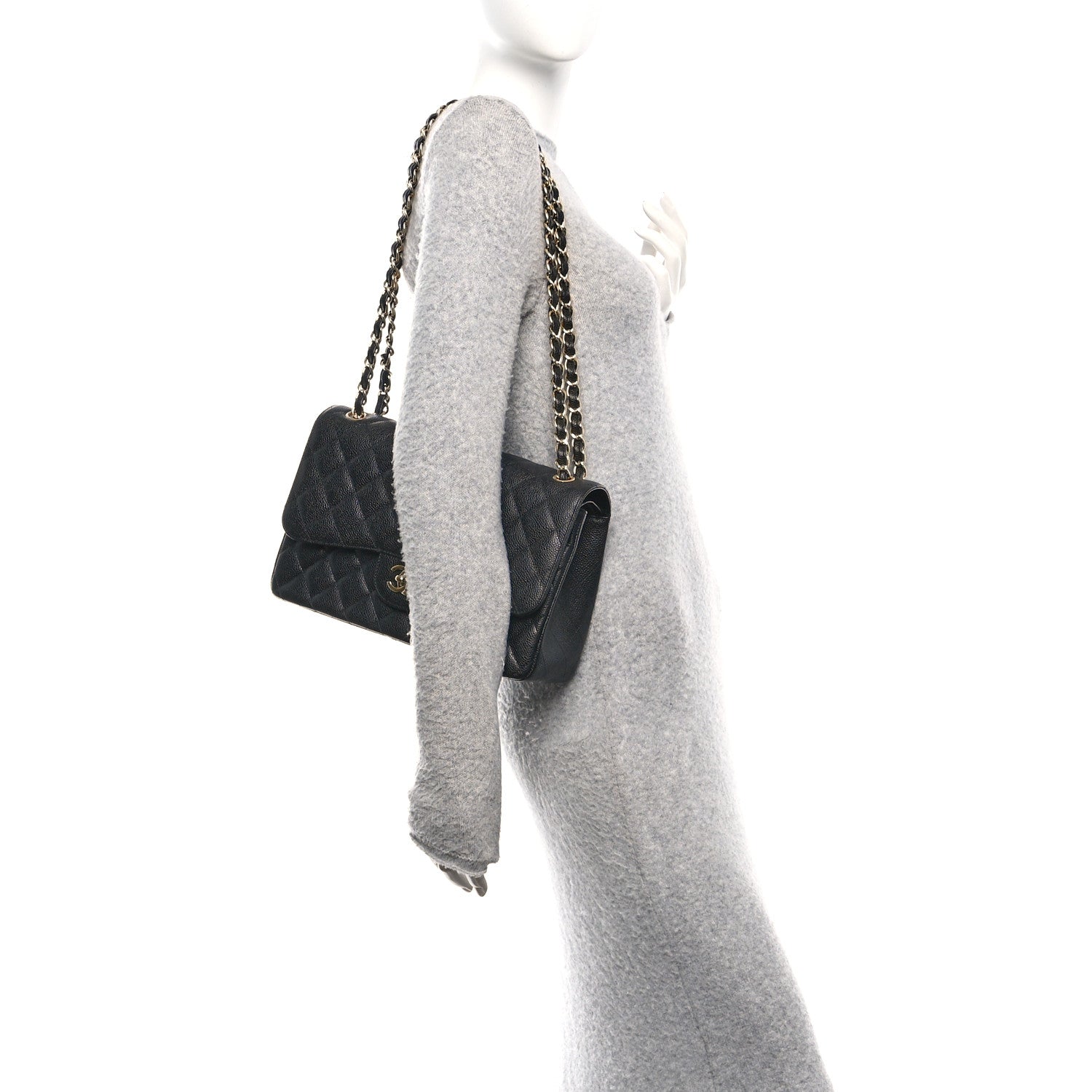 Chanel Caviar Quilted Jumbo Double Flap Black 2 of 10