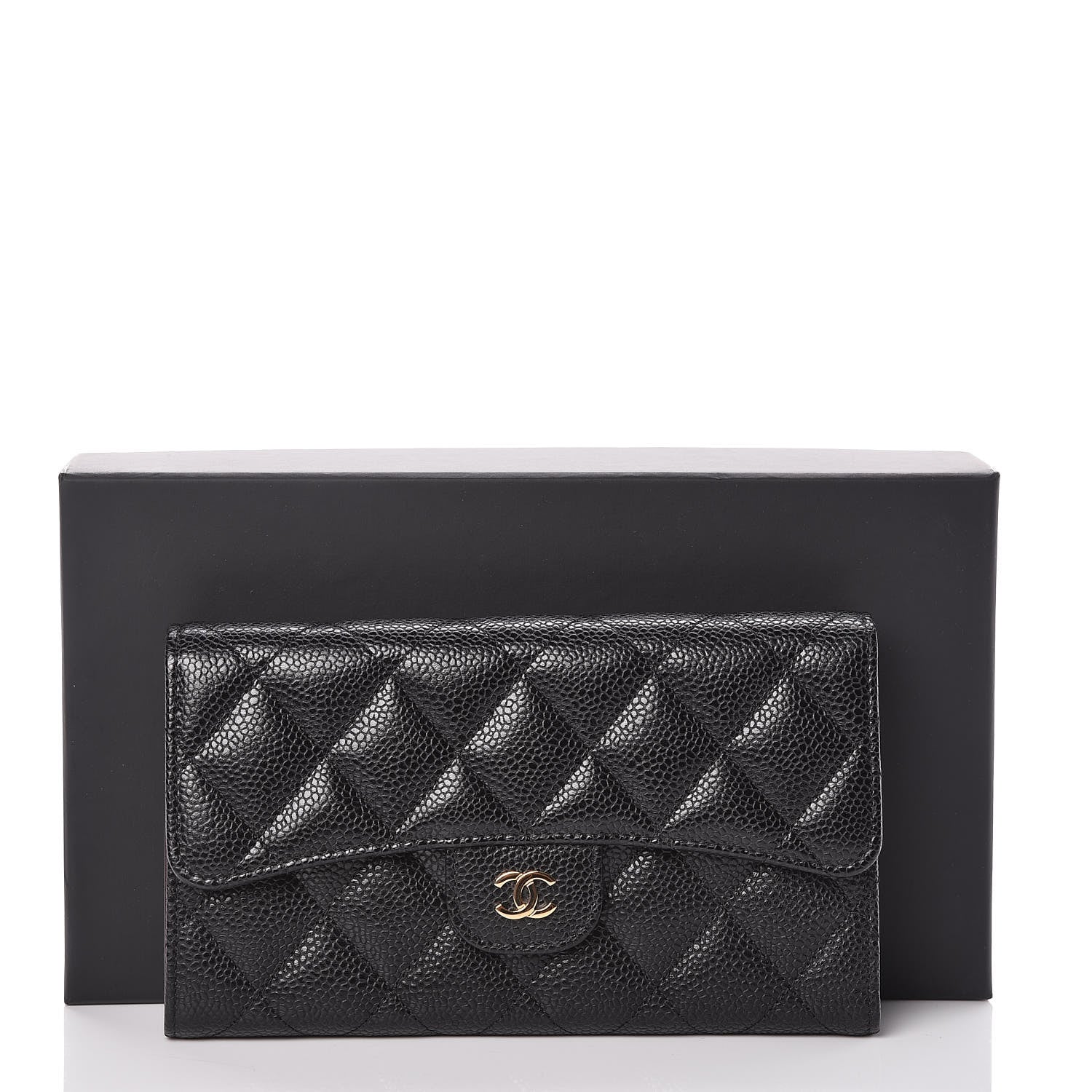 Chanel Caviar Quilted Large Flap Wallet Black 9 of 9