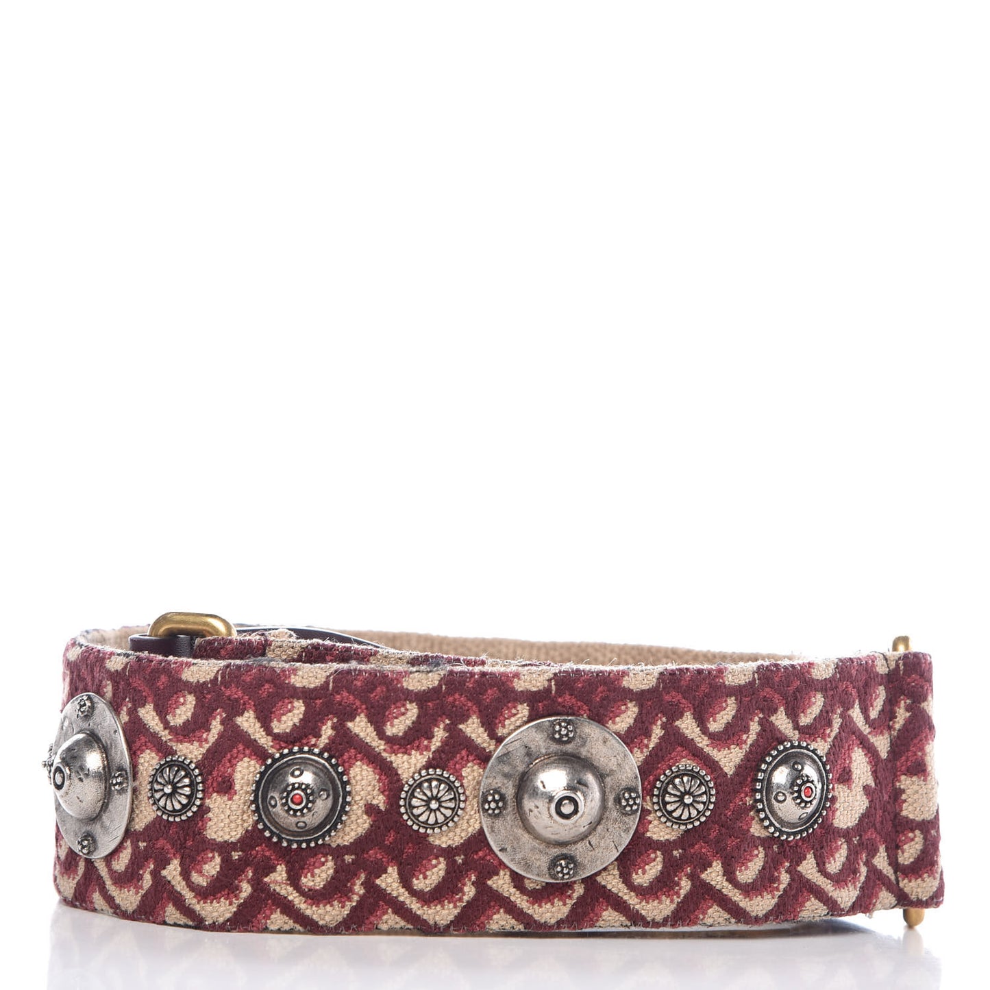Oblique Studded Shoulder Strap Burgundy