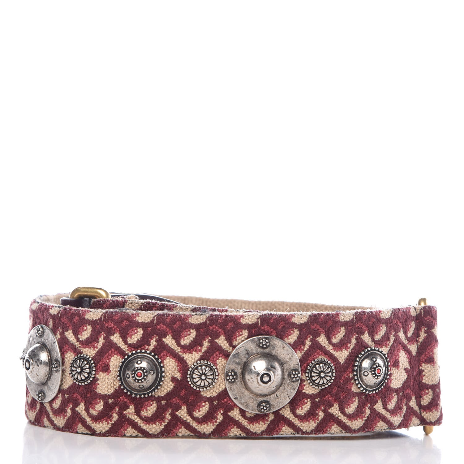 Christian Dior Oblique Studded Shoulder Strap Burgundy 2 of 7