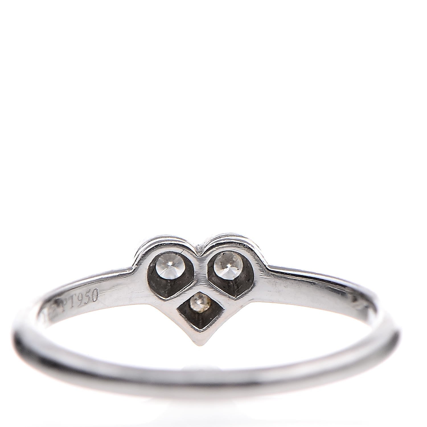Tiffany Platinum Diamond Hearts Ring 57 8 4 of 5