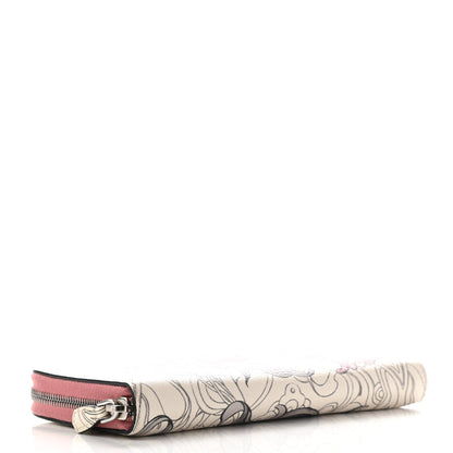 Prada X JAMES JEAN Glace Calfskin Rabbit Print Zip Around Wallet Opaline 4 of 6