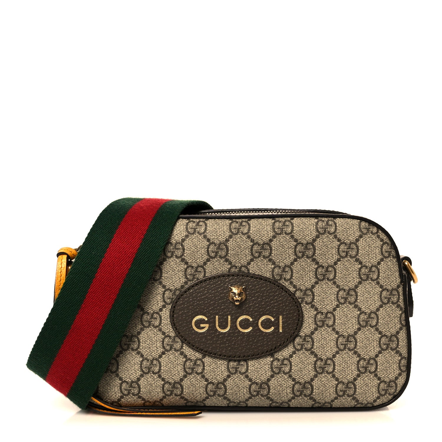 Gucci GG Supreme Monogram Web Neo Vintage Shoulder Bag Beige New Acero Crop 1 of 10