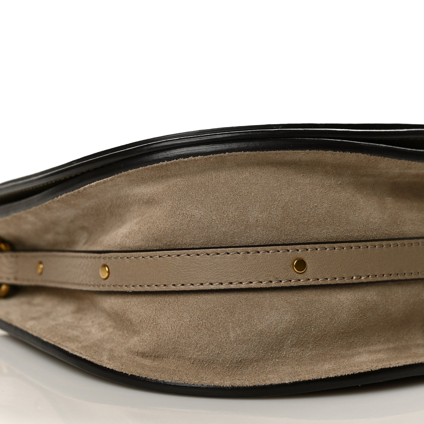 Calfskin Suede Medium Nile Bracelet Bag Motty Grey