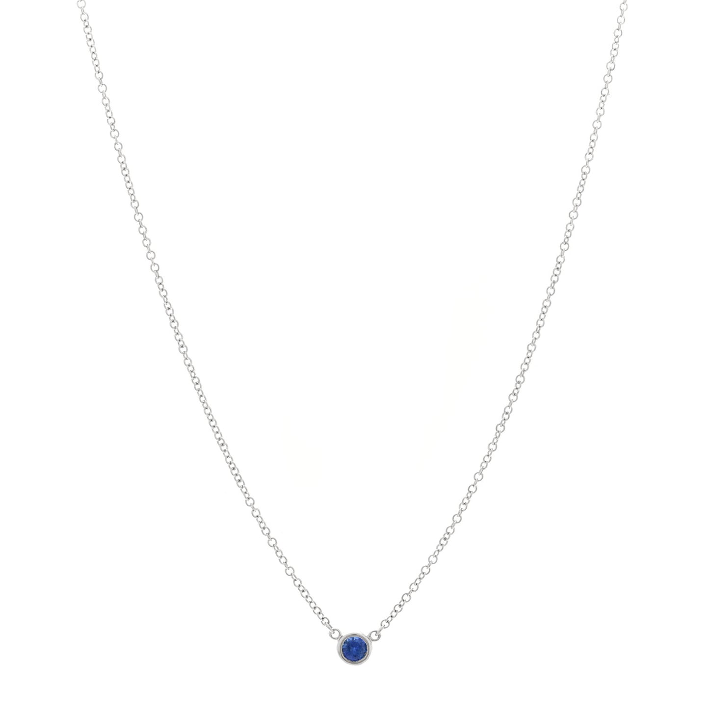 Platinum Blue Sapphire .11ct Elsa Peretti Color by the Yard Necklace
