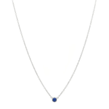 Tiffany Platinum Blue Sapphire .11ct Elsa Peretti Color by the Yard Necklace 1 of 5