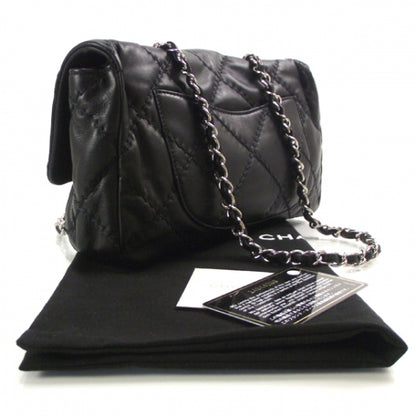 Chanel Lambskin Stitched Medium Flap Black 3 of 11