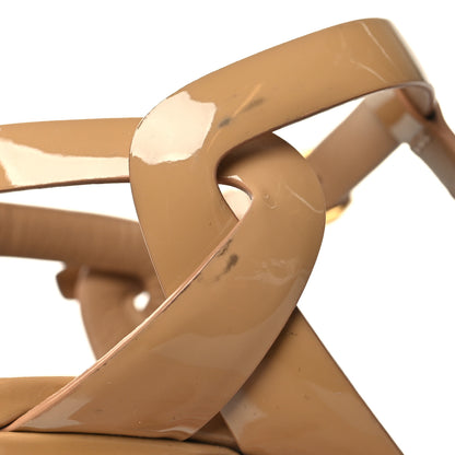 Saint Laurent Patent Tribute 105 Platform Sandals 37 Nude Powder 10 of 13