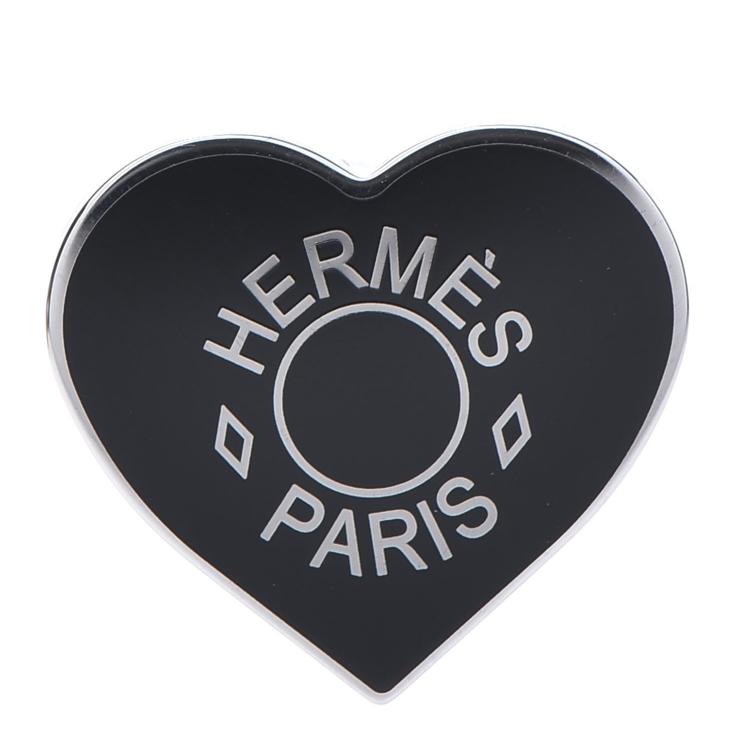 Hermes Palladium Coeur Scarf Ring Black 1 of 5