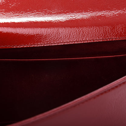 Saint Laurent Textured Patent Monogram Large Belle De Jour Clutch Red 6 of 6