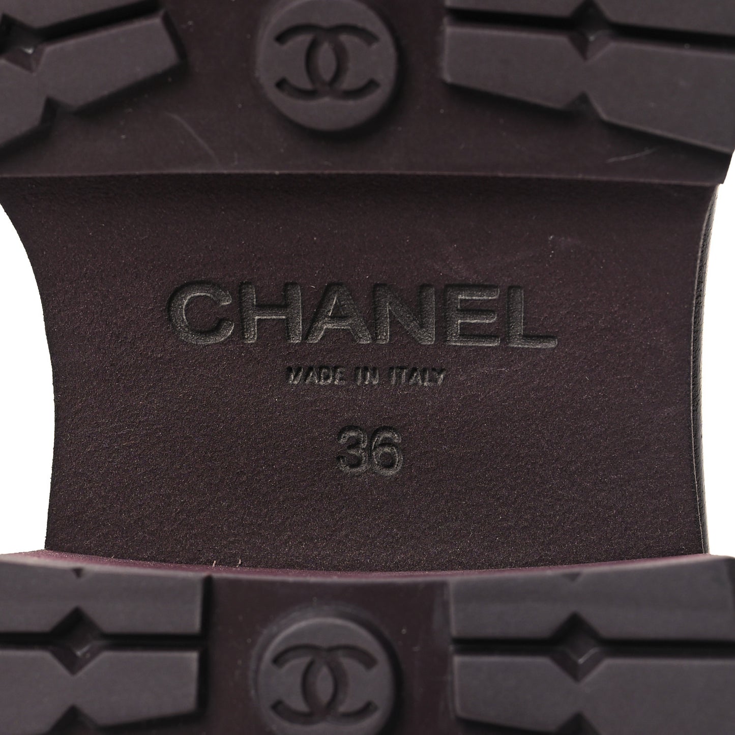 Calfskin Quilted CC Mocassin Loafers 36 Dark Purple