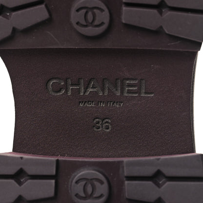 Chanel Calfskin Quilted CC Mocassin Loafers 36 Dark Purple 6 of 8