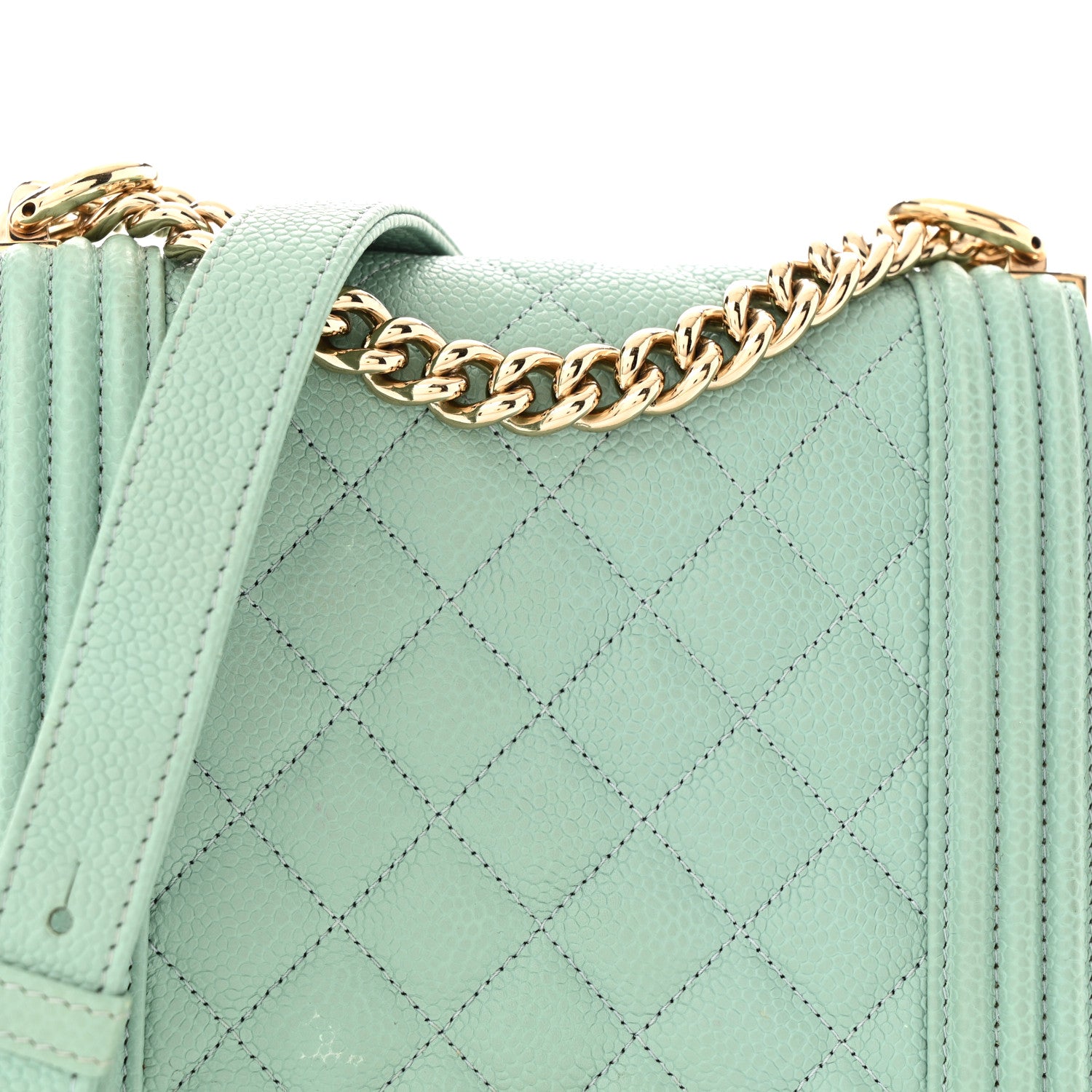 Chanel Calfskin Quilted North South Boy Flap Light Blue 9 of 13