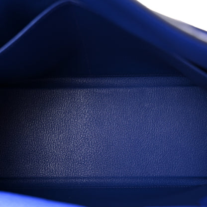 Hermes Taurillon Clemence Kelly Retourne 32 Bleu Electrique 5 of 14