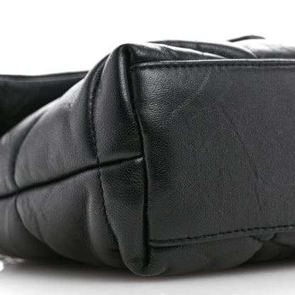 Saint Laurent Calfskin Quilted Toy Loulou Puffer Monogram Monochrome Chain Satchel Black 9 of 12