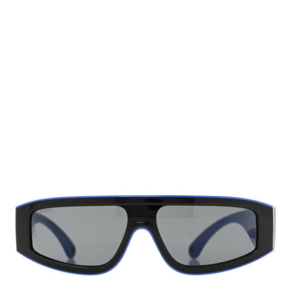 Chanel Acetate Cat Eye Sunglasses 6057 Black Blue 2 of 11