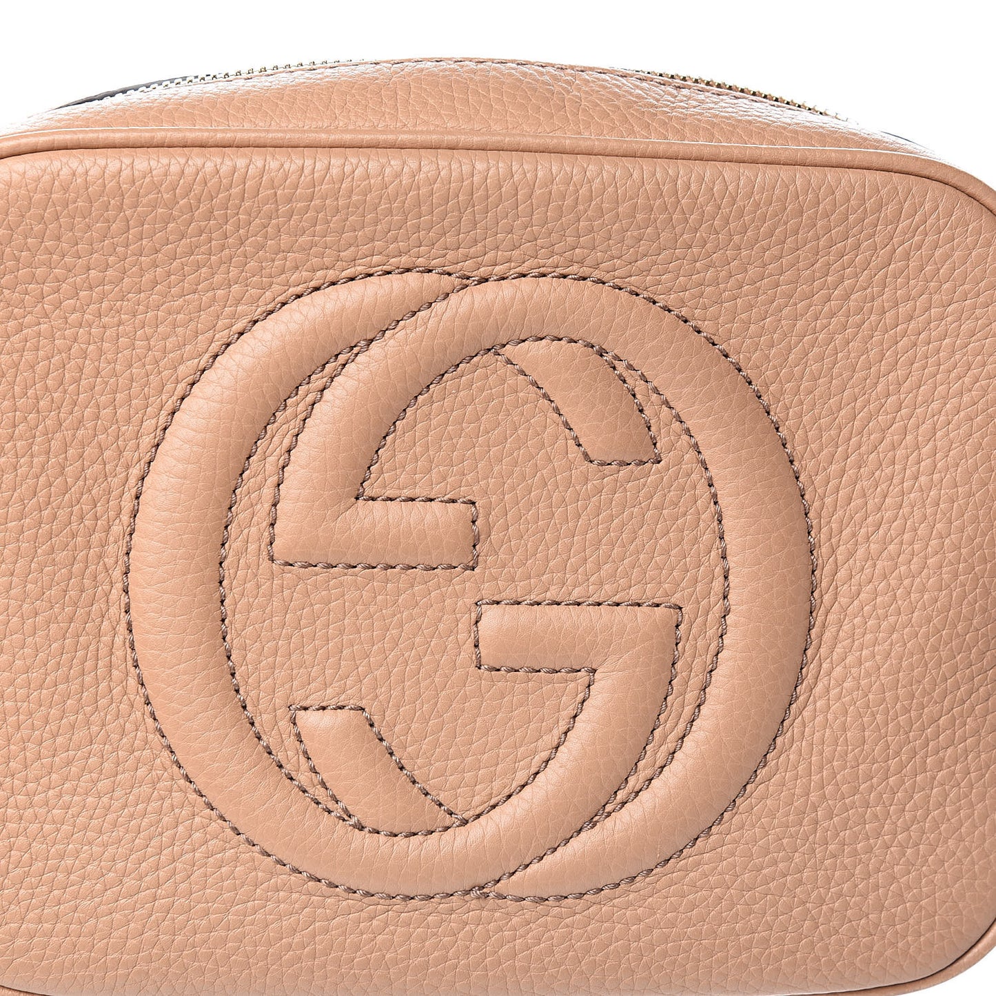 Pebbled Calfskin Small Soho Disco Bag Rose Beige