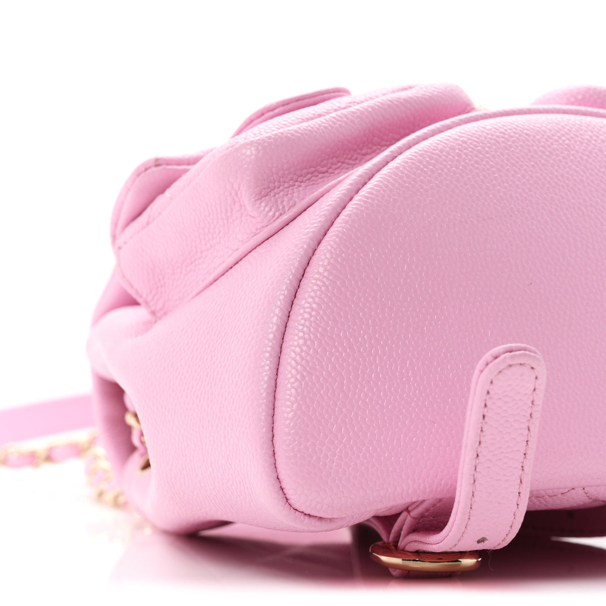 Shiny Caviar Quilted Small Duma Pockets Drawstring Backpack Lilac