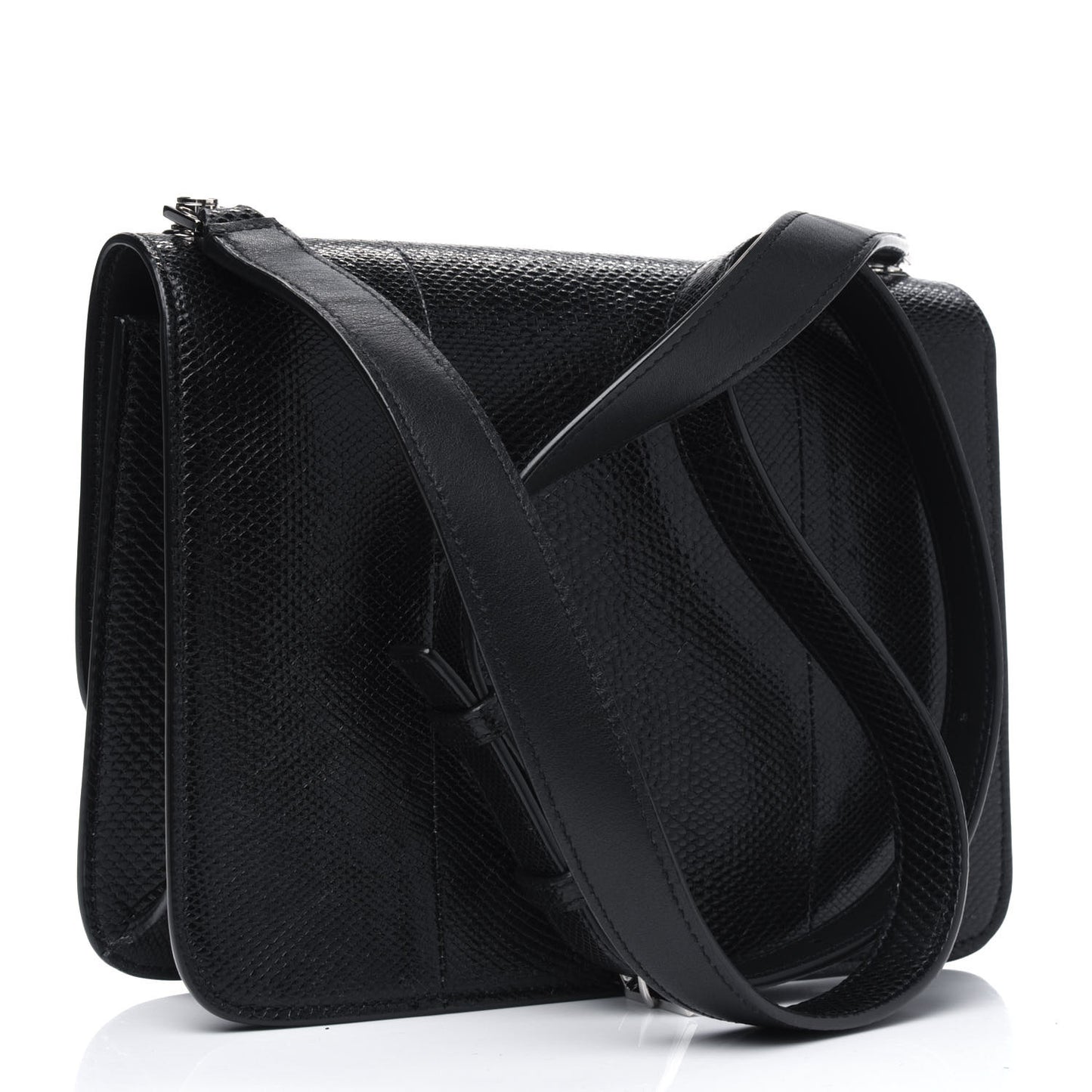 Snakeskin Carre Satchel Black