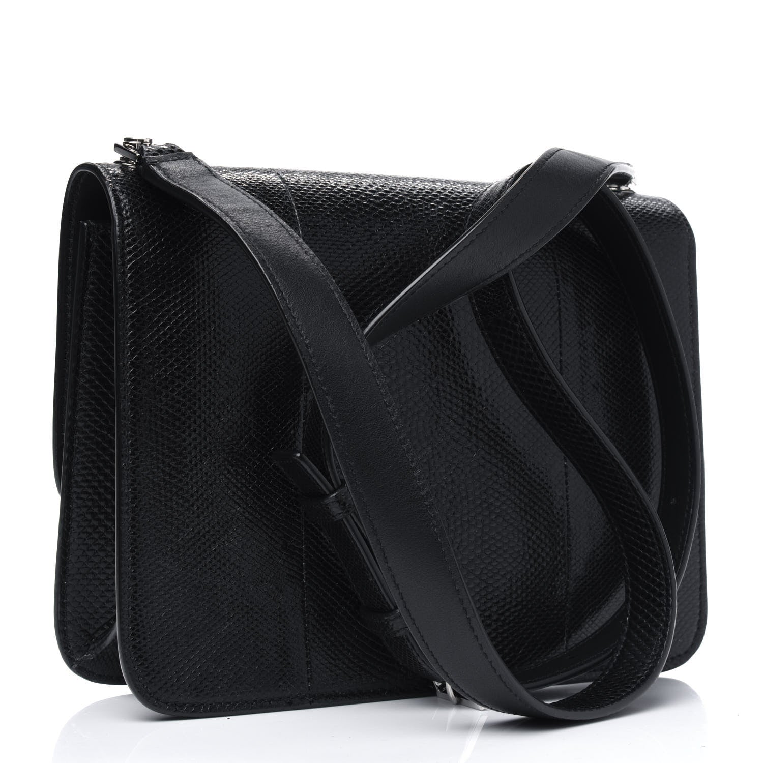 Saint Laurent Snakeskin Carre Satchel Black 2 of 4