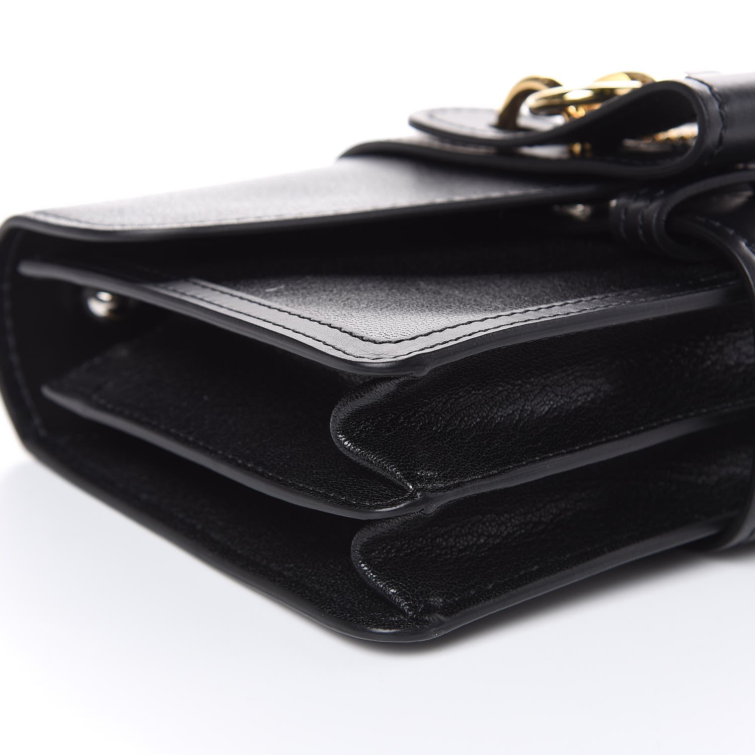 Chloe Shiny Goatskin Calfskin Aby Chain Shoulder Bag Black 7 of 11