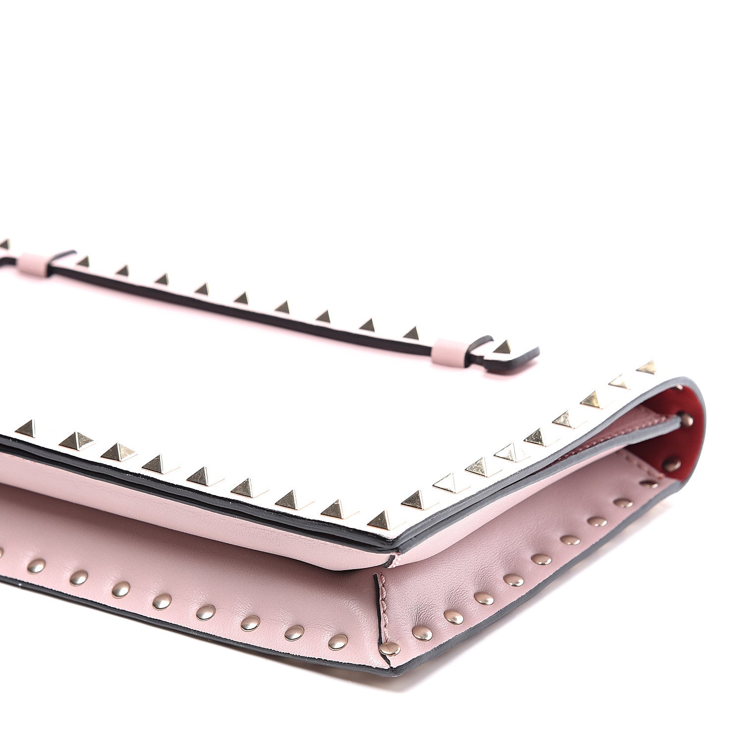 Valentino Garavani Nappa Rockstud Wristlet Clutch Cipria 8 of 10