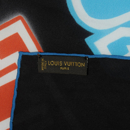 Louis Vuitton Silk Neon Great Adventures Giant Square Scarf Black 3 of 4