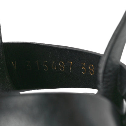 Saint Laurent Calfskin Tribute 105 Platform Sandals 38 Black 8 of 8