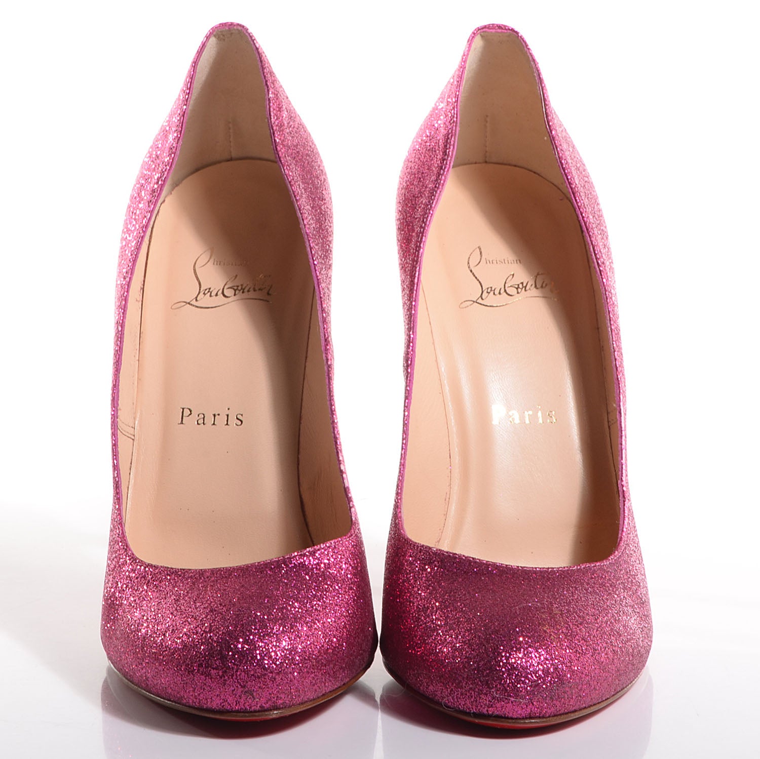 Christian Louboutin Glitter Mini Lady Lynch 120 Pumps 38.5 Fuxia 2 of 5