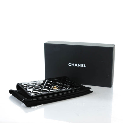 Chanel Patent Calfskin Quilted Yen Wallet Black 4 of 8