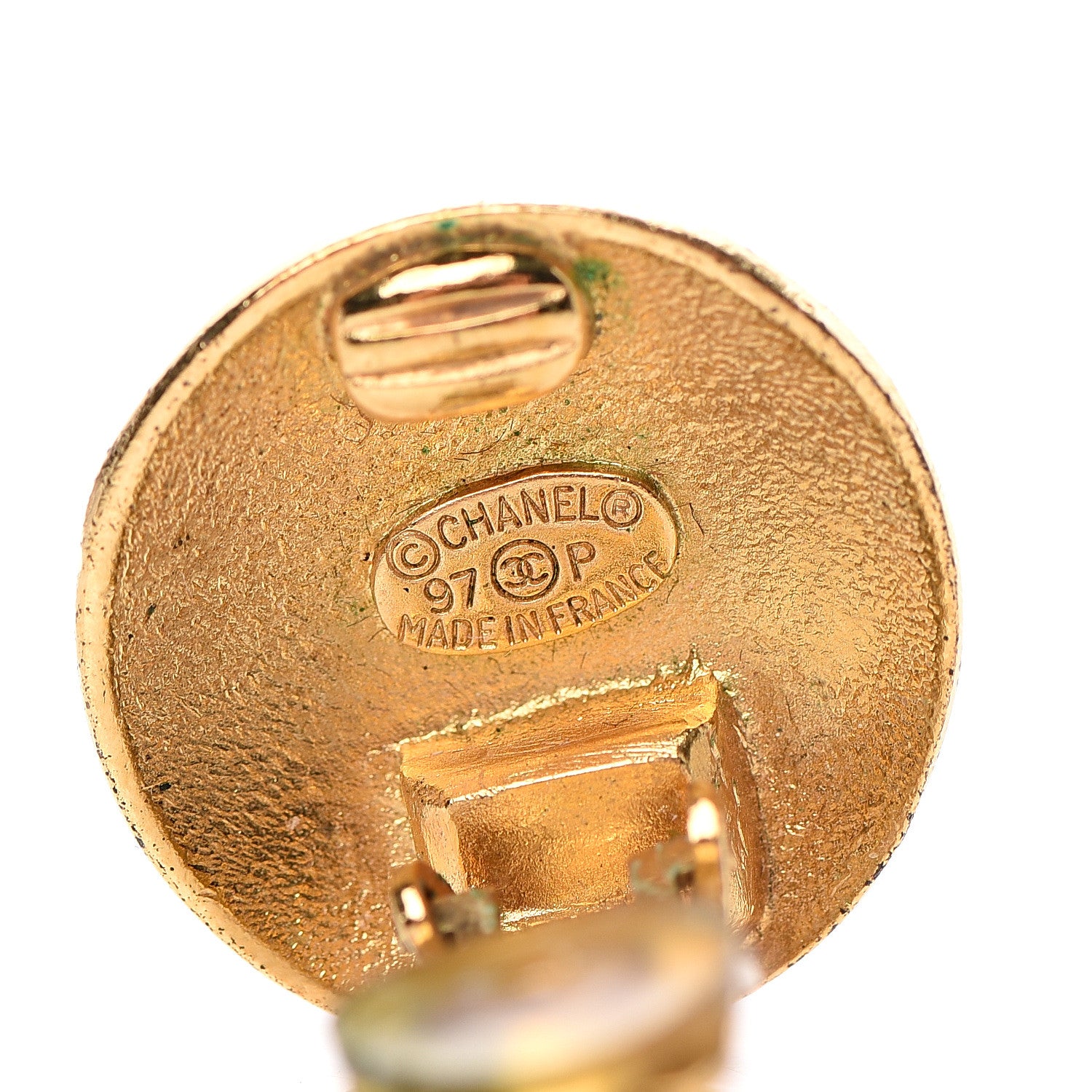 Chanel CC Crown Clip On Earrings Gold 3 of 4