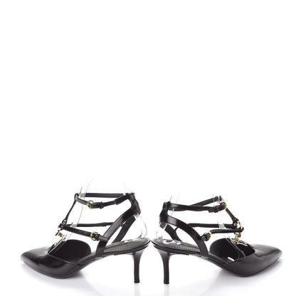 Louis Vuitton Leather Wynwood Strappy Open Back Pumps 40 Black 6 of 10