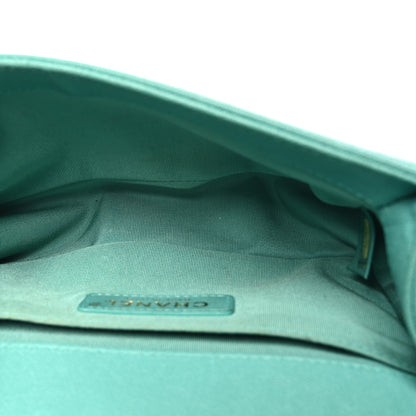 Chanel Caviar Chevron Quilted Small Boy Flap Green 5 of 10