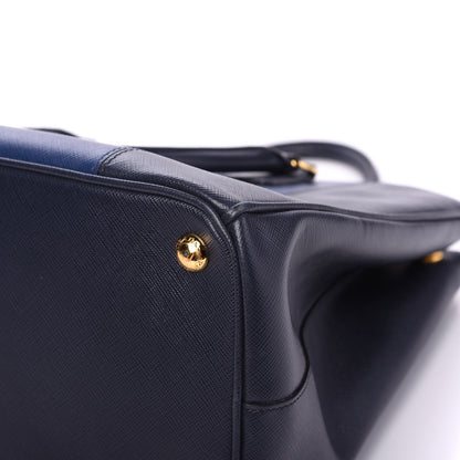 Prada Saffiano Lux Colorblock Medium Galleria Double Zip Tote Baltico Bluette 9 of 10