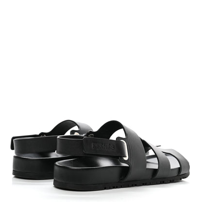 Hermes Calfskin Womens Takara Sandals 41 Black 4 of 11