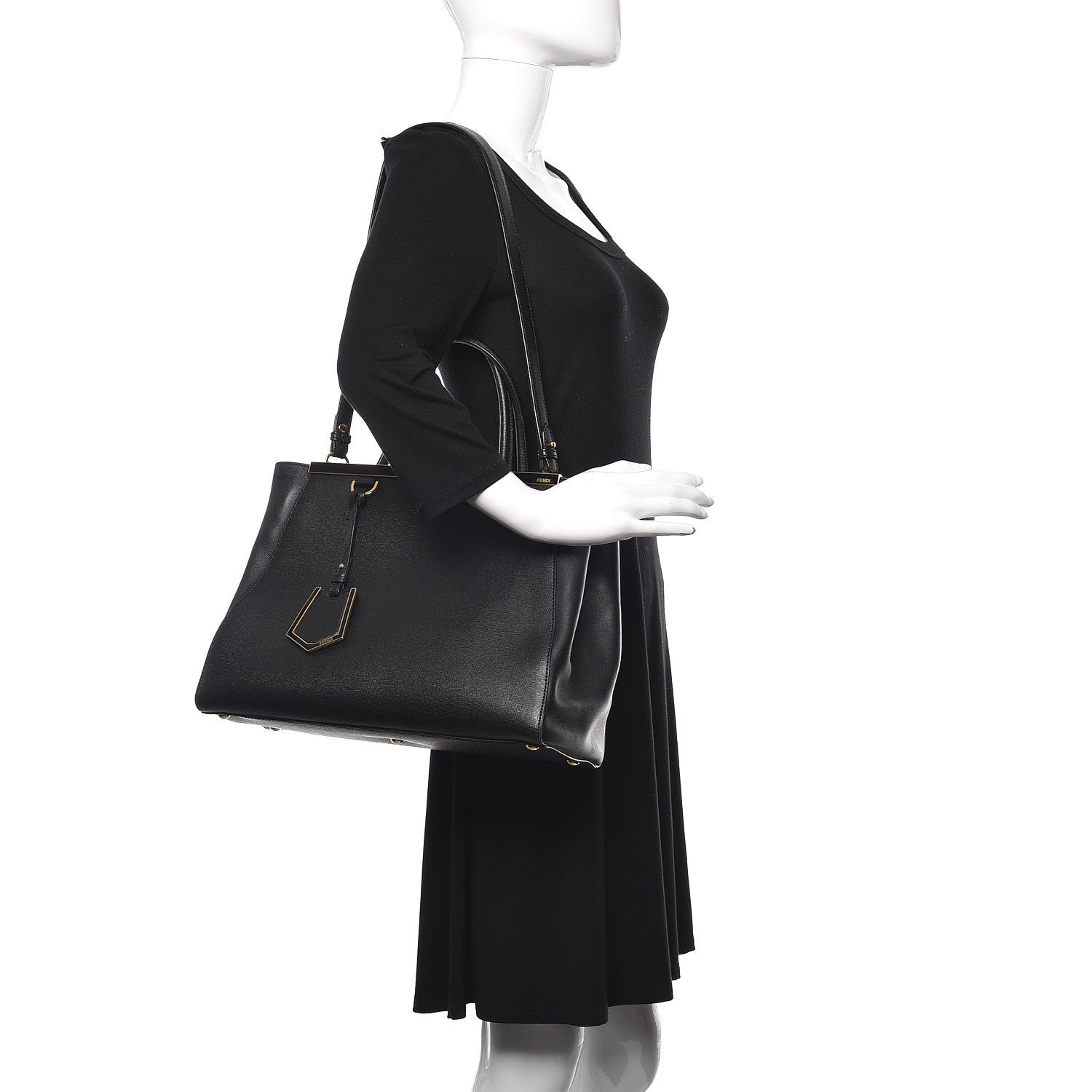 Fendi Vitello Elite Regular 2Jours Tote Black 3 of 11